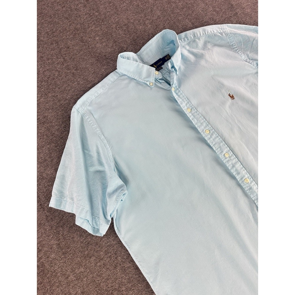 Polo Ralph Lauren Shirt Mens 2XB Blue Chambray Oxford Button Down Preppy Coastal